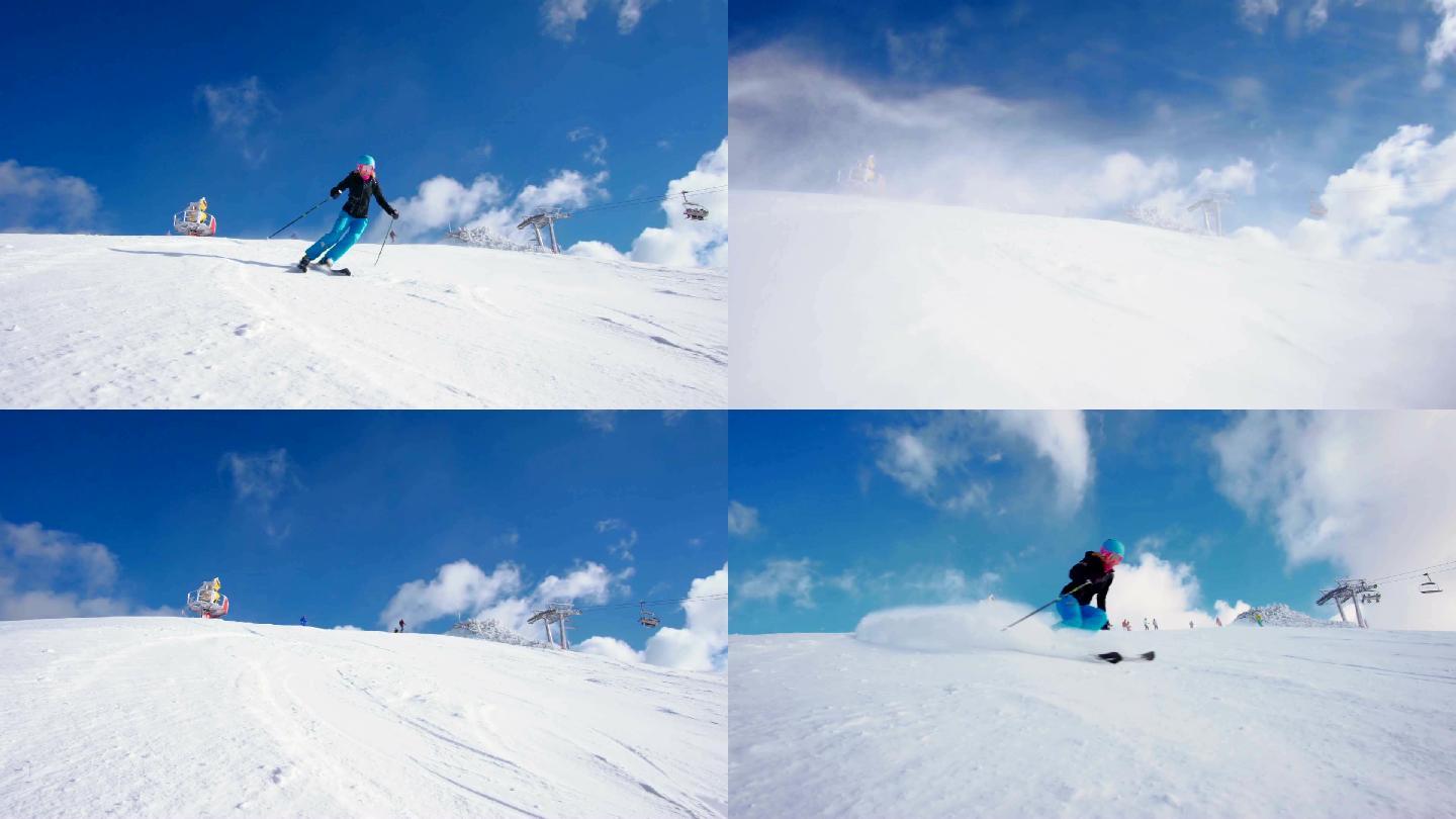 高山滑雪冬奥会滑冰锻炼青春活力