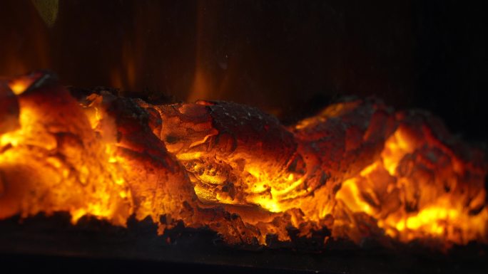 燃烧的炭火炉火木炭烧烤 (2)