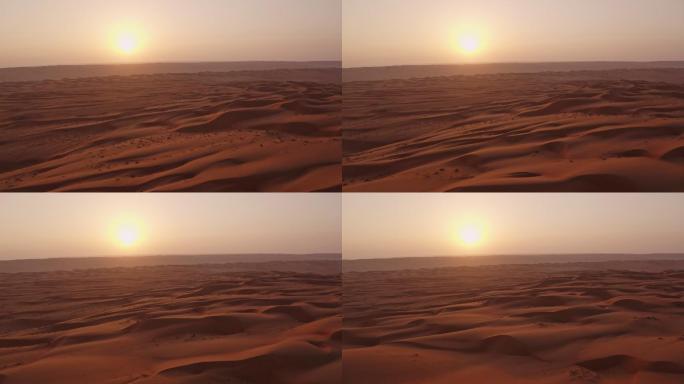 沙漠中的日落浩瀚广袤无垠荒漠清晨