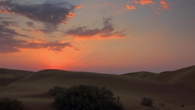 印度柏油沙漠日出荒漠戈壁历史意境太阳升起