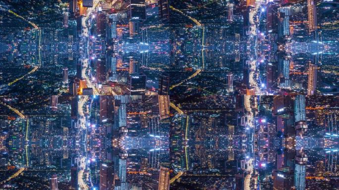 现代城市夜景的抽象超镜头