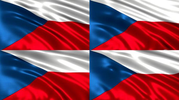 捷克共和国国旗旗帜飘扬