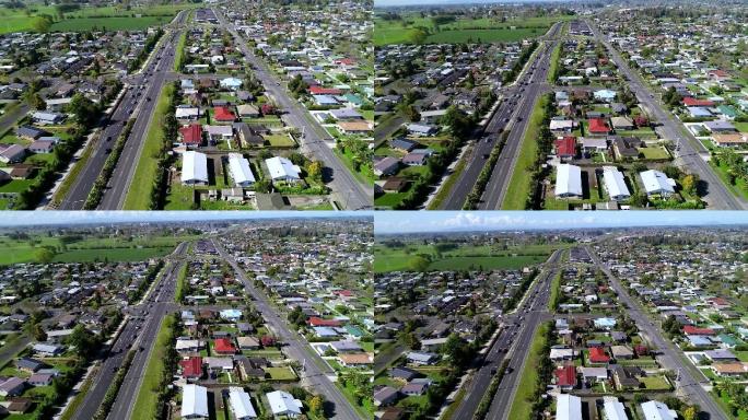 新西兰一个街区的鸟瞰图