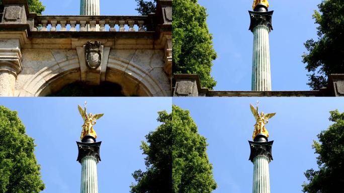 慕尼黑的和平天使标志性建筑雕塑欧洲风光
