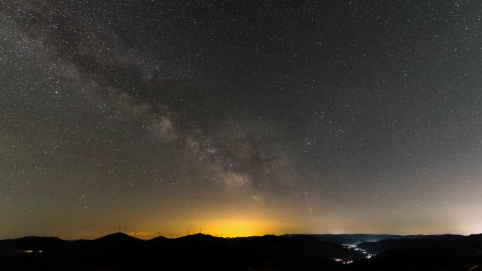 4k夏天崇礼天路银河星空公路