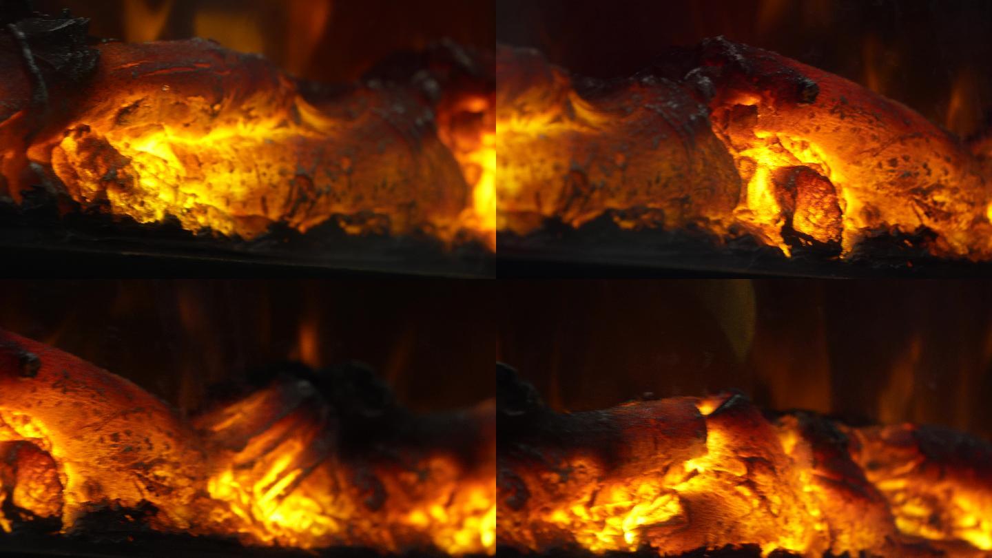 燃烧的炭火炉火木炭烧烤 (4)