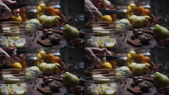准备自制梨酱酸甜制作视频素材蔬菜酸甜梨