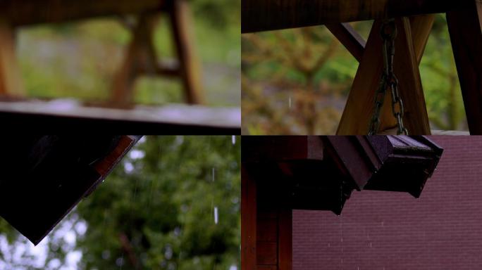 雨水下的木屋