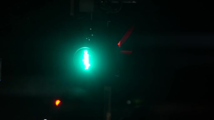 跳动红绿灯 绿灯特写 红灯