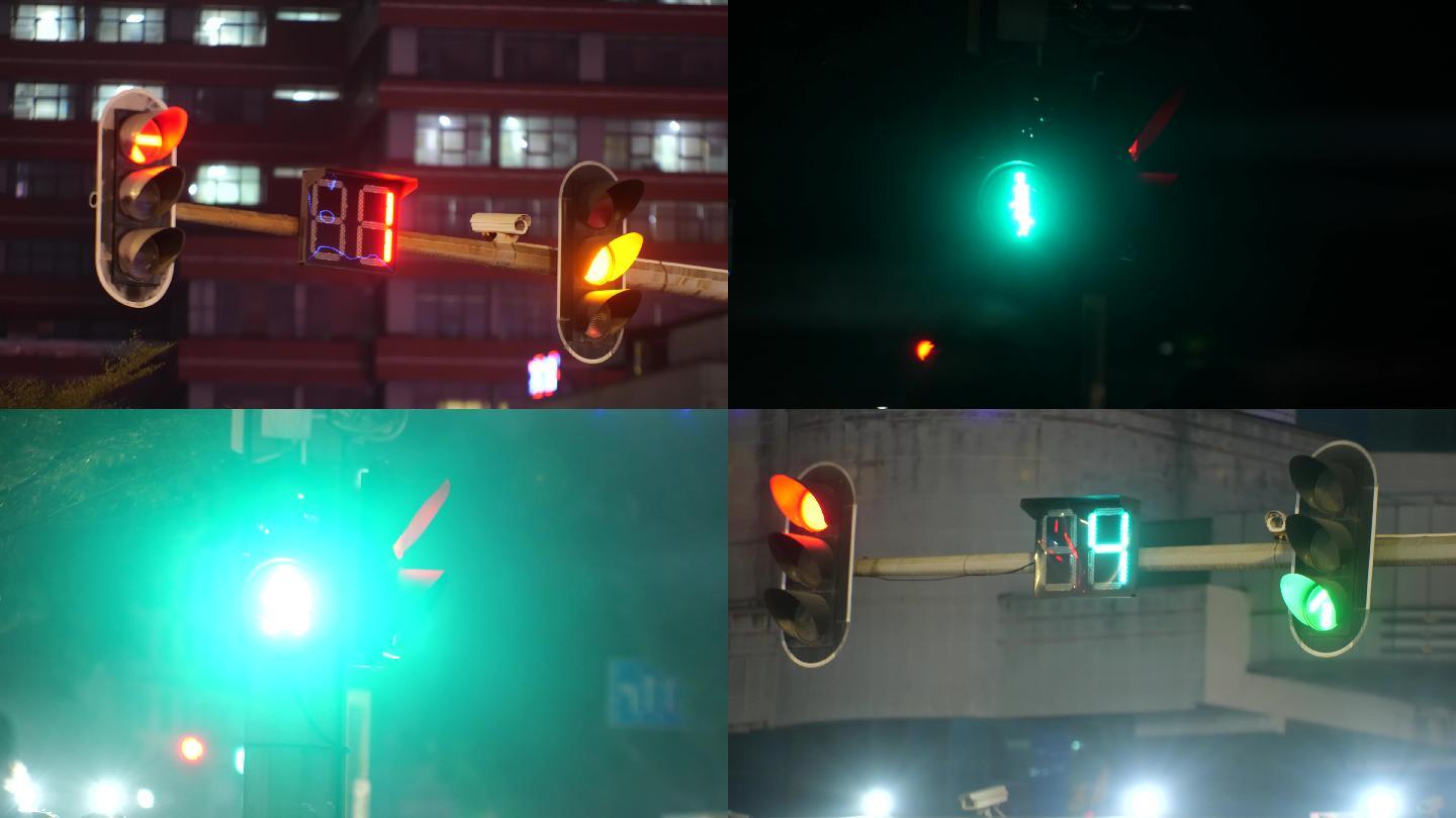 跳动红绿灯 绿灯特写 红灯