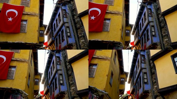 土耳其的旧彩色木屋