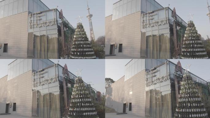 南京南艺艺术学院后街圣诞树空镜