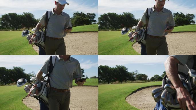 高尔夫球手实拍场景视频运动