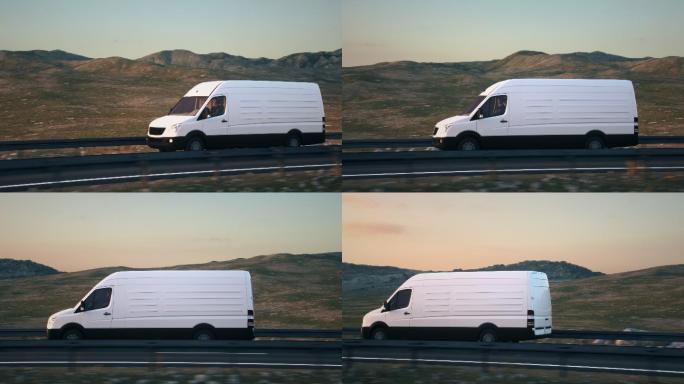 道路上行驶的货车货车行驶3D三维动画交通