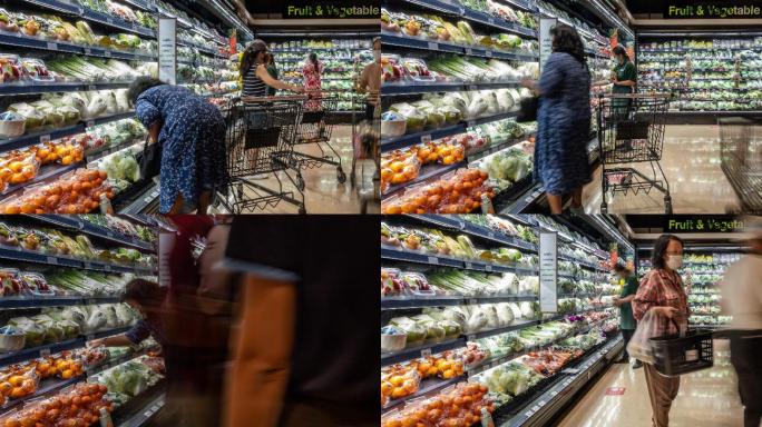 超市商店商场挑选选购生鲜蔬菜