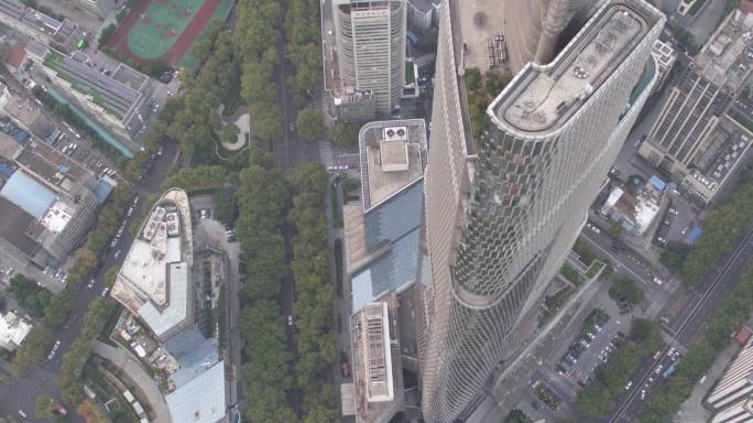 南京紫峰大厦航拍空镜