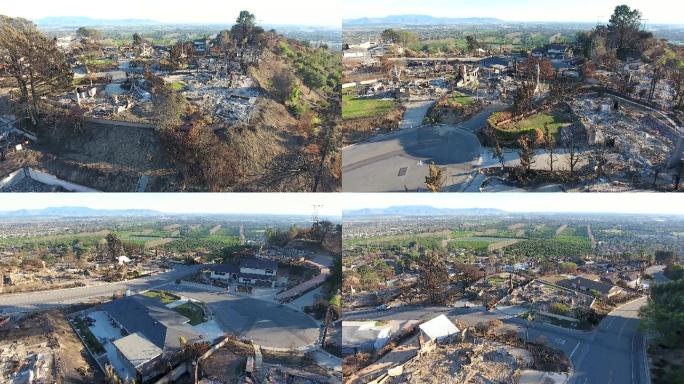 被毁灭的房屋地震后灾后场景地质灾难