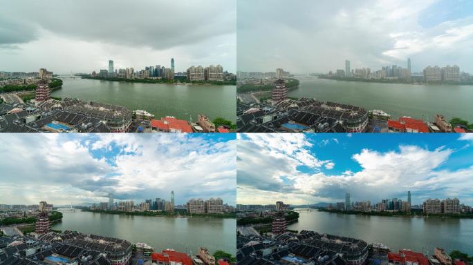 【4K超清】惠州延时CBD桥东雨后天睛