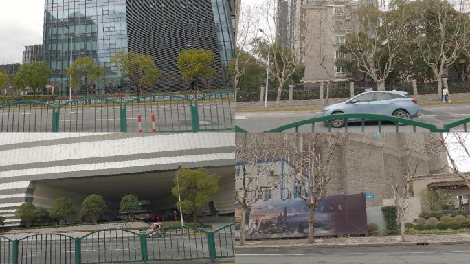 白天上海世纪大道车左空镜影视素材