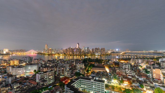 【4K超清】惠州CBD地标延时江北日转夜