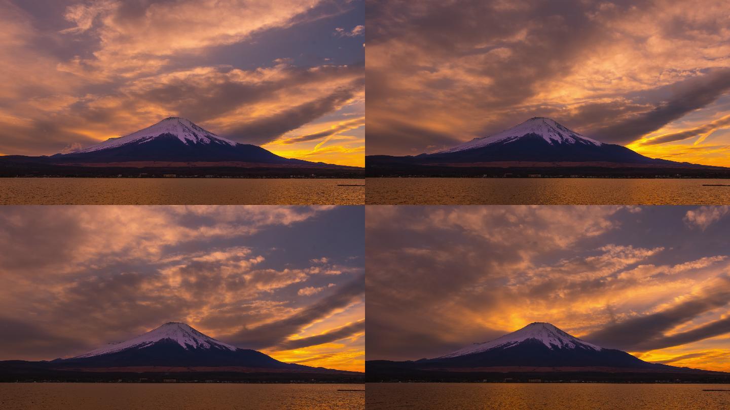 日本富士山最大活火山白雪皑皑精神象征