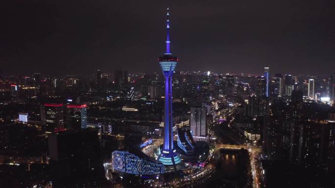 成都339夜景4k航拍