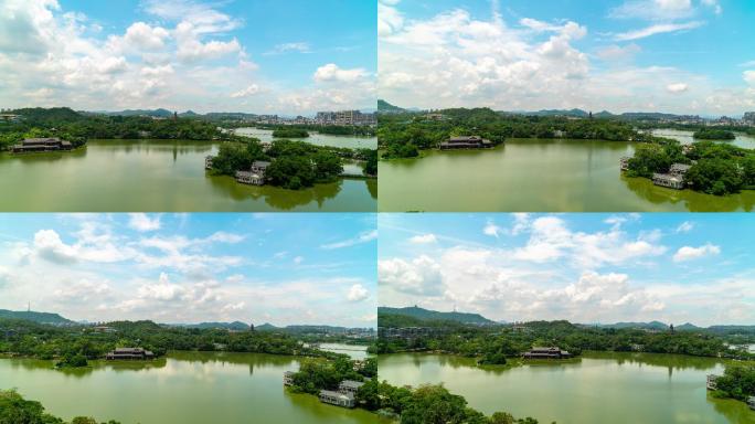 【4K超清】惠州延时西湖蓝天白云扫景