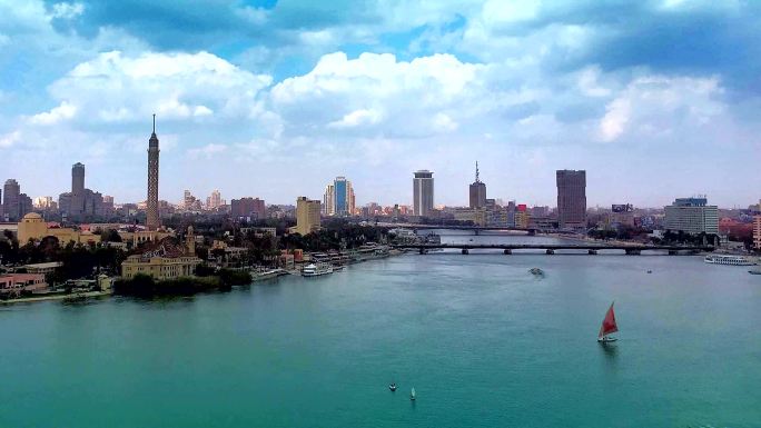 开罗城市快速高速发展航拍延时大景空镜宣传