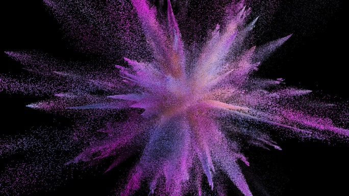 彩色粉尘爆炸大气紫色粉尘爆炸多维梦幻动画