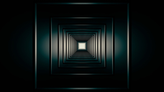 【4K时尚背景】3D隧道穿梭矩形空间幻觉