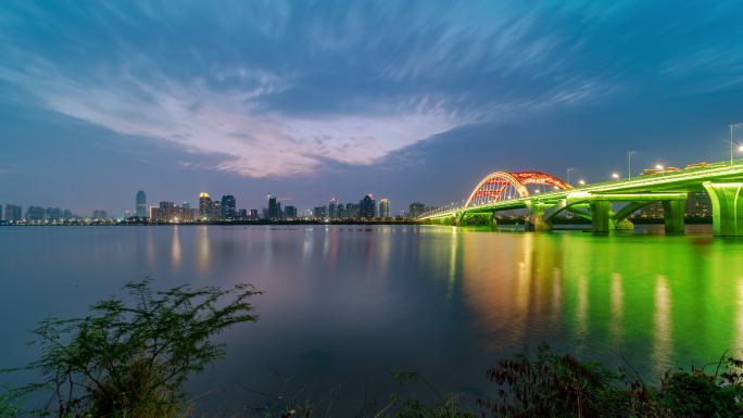 【4K超清】惠州延时隆生大桥广角日转夜景