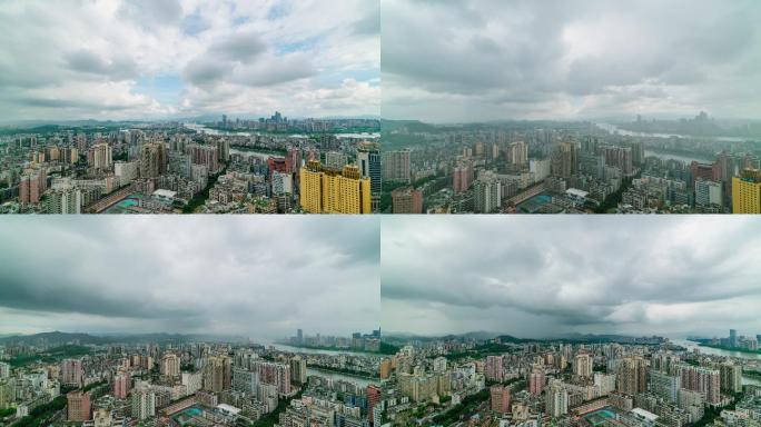 【4K超清】惠州延时惠城区大景下雨云雾