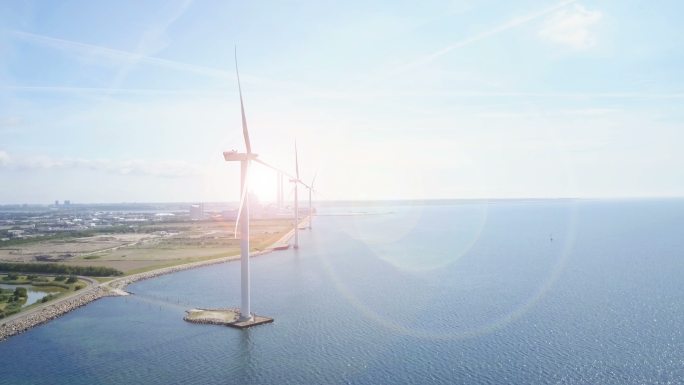 风力涡轮机风车风电可再生清洁能源