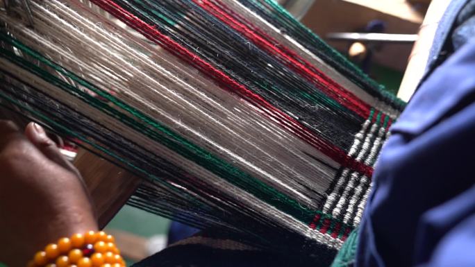 老式织布机织布氆氇藏式织布机