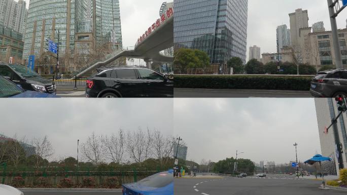 白天上海外滩车左空镜素材