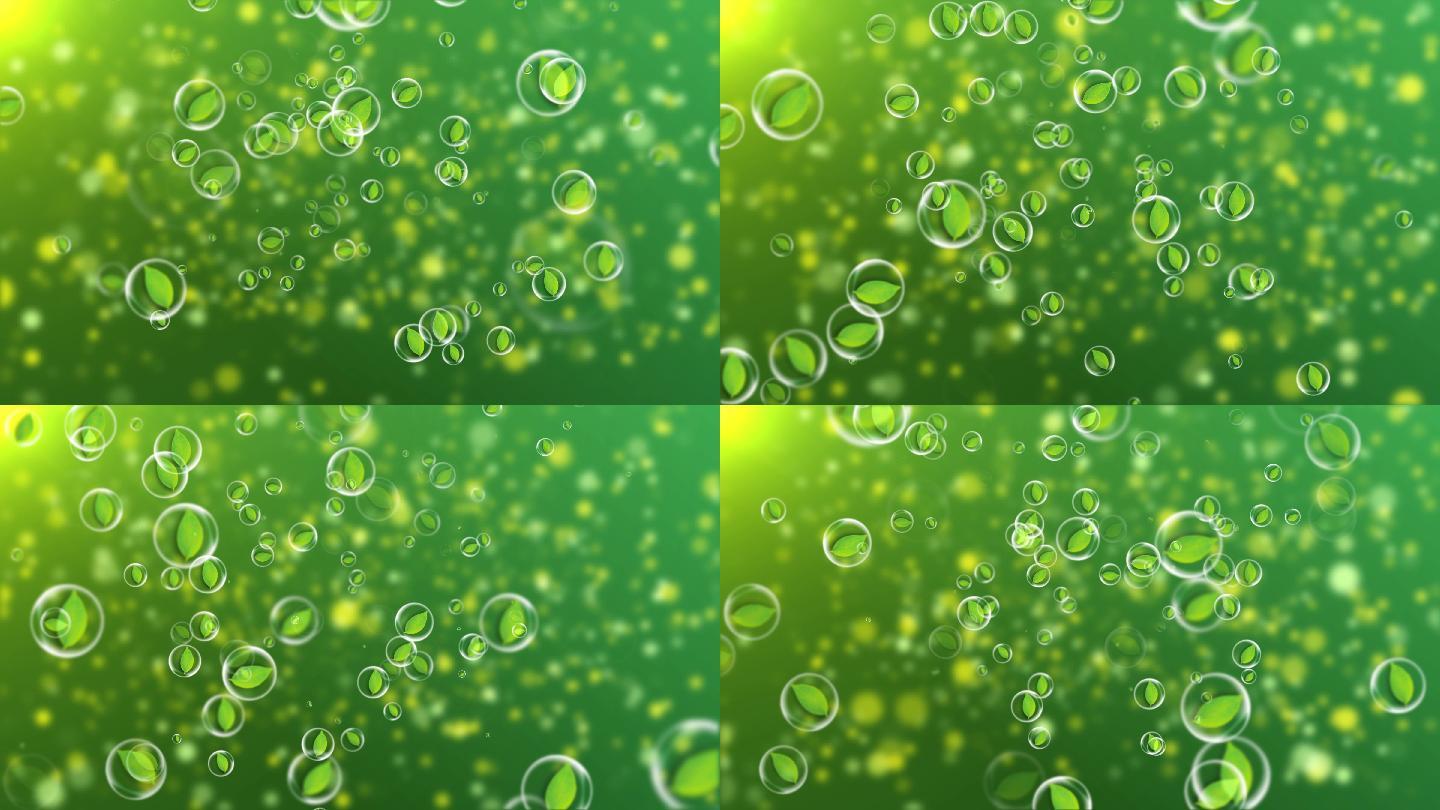 绿叶泡泡背景循环