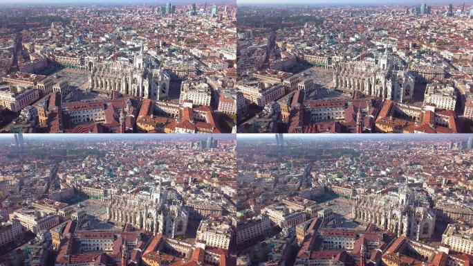 意大利米兰建筑群现代化大气全景空镜