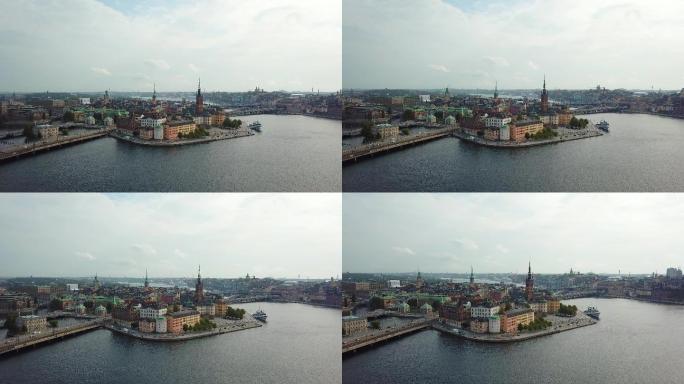 从海上俯瞰斯德哥尔摩古城
