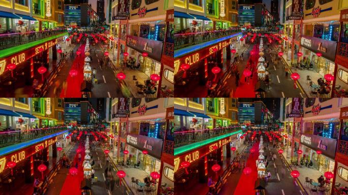 【4K超清】惠州延时33青年街美食夜景