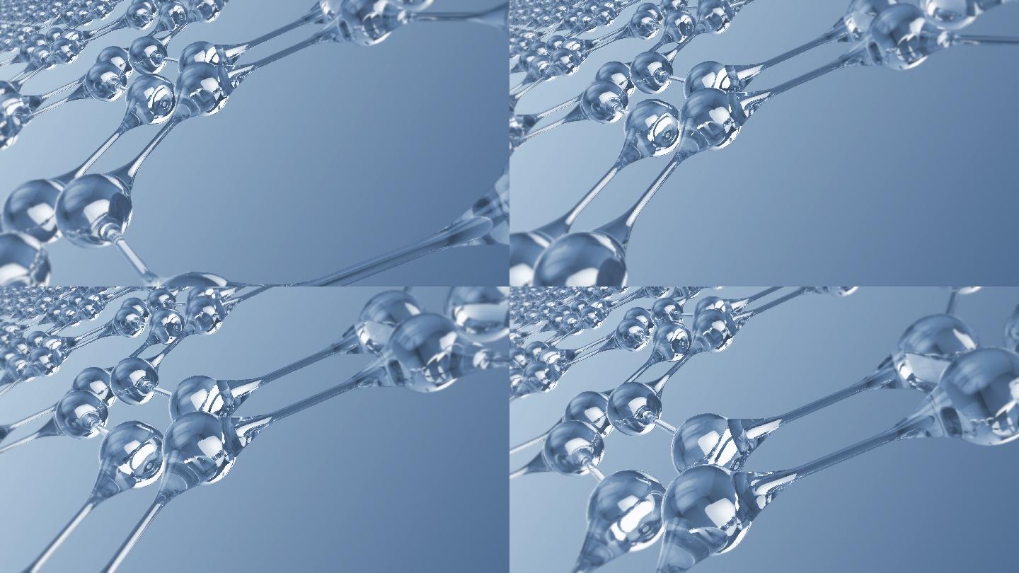 4K 蓝色分子结构矩阵循环20S动画 5