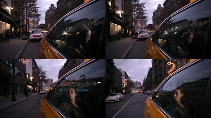 坐出租车穿越纽约的女孩