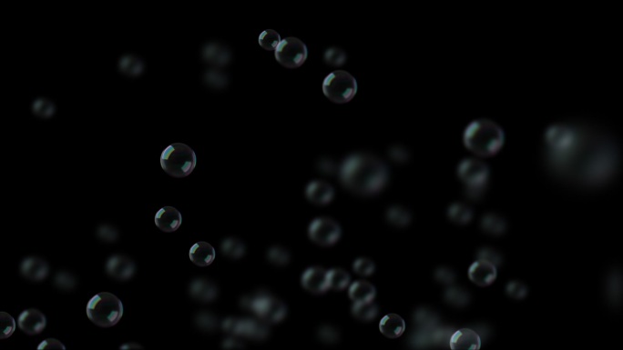 透明通道漂浮泡泡带景深虚化