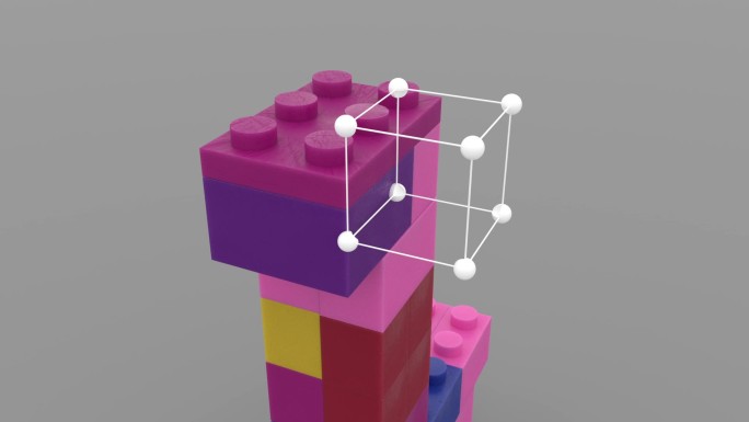 乐高积木动物拼砌玩具建模C4D光线动画