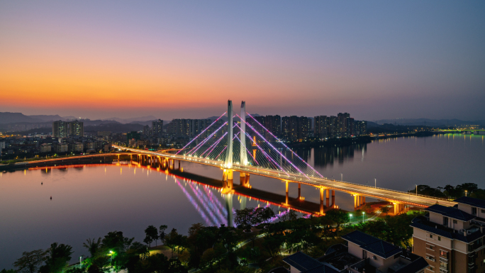 【4K超清】惠州合生大桥日转夜景延时