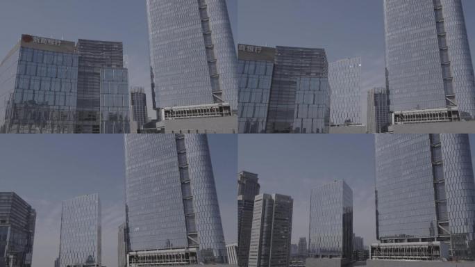 南京新街口浙商银行航拍空镜