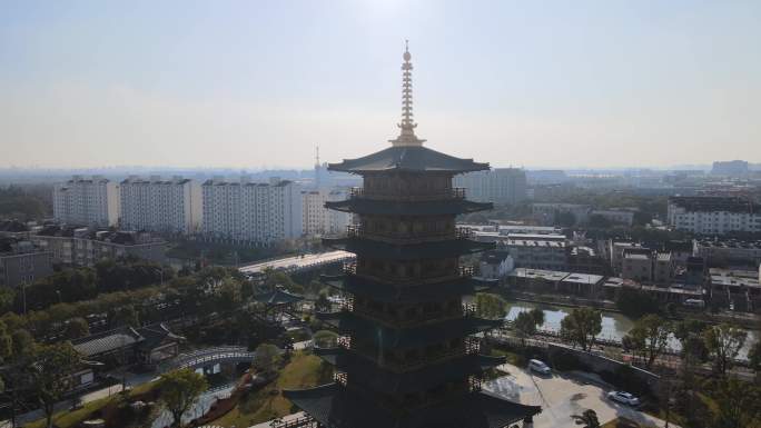 上海宝山寺航拍