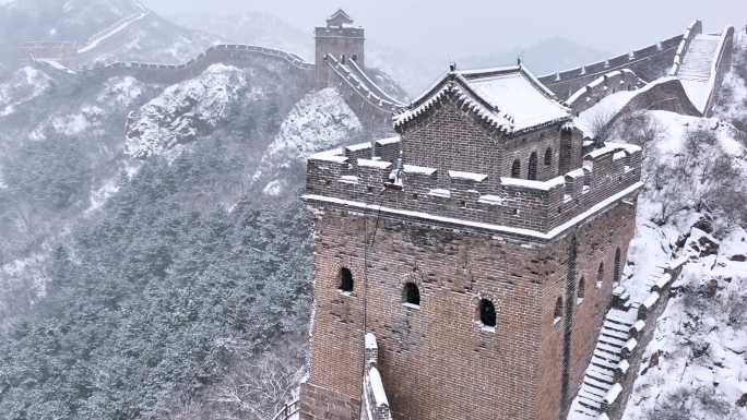 河北承德金山岭长城雪景