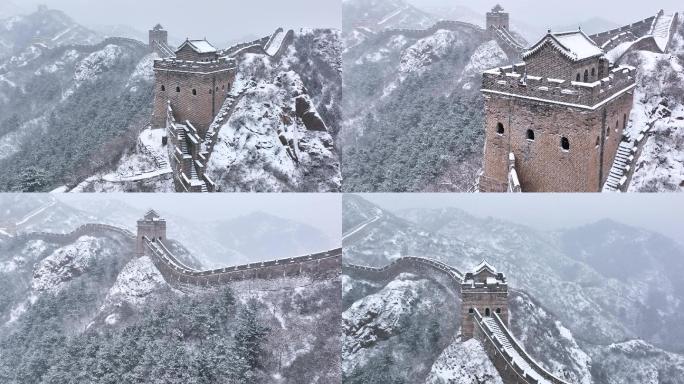 河北承德金山岭长城雪景