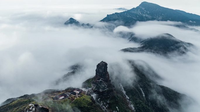 贵州梵净山红云金顶大范围移动延时摄影