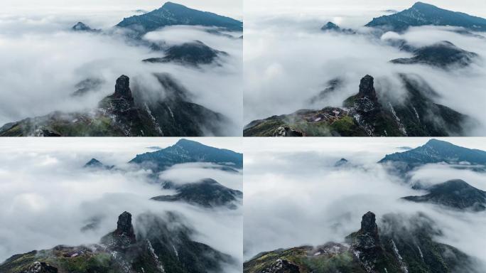 贵州梵净山红云金顶大范围移动延时摄影